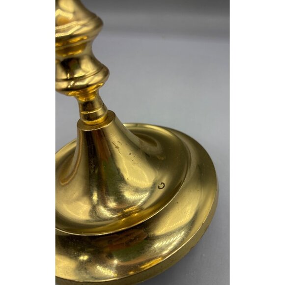Vtg Solid Brass Candle StickHolder‎ 12" Made In India - Picture 5 of 7